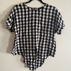 Madewell Black and White Checkered Women's Top